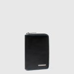 Piquadro Portafogli da donna nero in pelle piccolo zip-around Blue Square