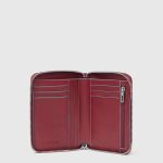 Piquadro Portafogli da donna rosso in pelle piccolo zip-around Blue Square