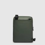 Piquadro Borsello uomo verde in tessuto gommato resistente all'acqua porta iPad