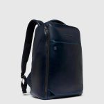 Piquadro Zaino blu in pelle porta pc 14" personalizzabile Blue Square