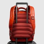 Piquadro Zaino arancio in pelle porta pc 14" personalizzabile Blue Square