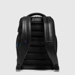 Piquadro Zaino nero in pelle porta pc 14" personalizzabile Blue Square