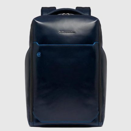 Piquadro Zaino blu in pelle porta pc 15,6" personalizzabile Blue Square