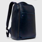 Piquadro Zaino blu in pelle porta pc 15,6" personalizzabile Blue Square