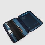 Piquadro Portablocco blu in pelle e tessuto con scomparto per iPado 12,9''