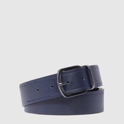 Piquadro Cintura uomo blu in pelle con fibbia ad ardiglione Modus