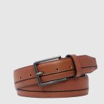 Piquadro Cintura uomo marrone in pelle con fibbia ad ardiglione Cronus