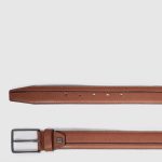 Piquadro Cintura uomo marrone in pelle con fibbia ad ardiglione Cronus