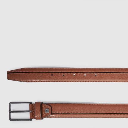 Piquadro Cintura uomo marrone in pelle con fibbia ad ardiglione Cronus