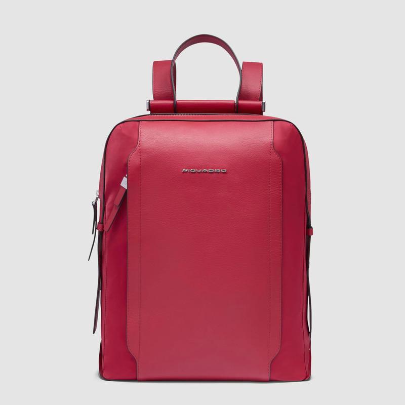 Piquadro Zaino donna rosso in tessuto e pelle porta iPado 14" Lyra