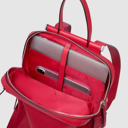 Piquadro Zaino donna rosso in tessuto e pelle porta iPado 14" Lyra