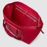 Piquadro Shopping bag rossa in tessuto e pelle porta pc 15,6" pieghevole Lyra