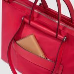 Piquadro Shopping bag rossa in tessuto e pelle porta pc 15,6" pieghevole Lyra