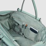 Piquadro Shopping bag verde in tessuto e pelle porta pc 15,6" pieghevole Lyra