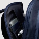 Piquadro Zaino da viaggio blu in tessuto e pelle porta pc 14