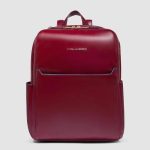 Piquadro Zaino donna rosso in pelle porta pc 14"