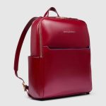 Piquadro Zaino donna rosso in pelle porta pc 14"