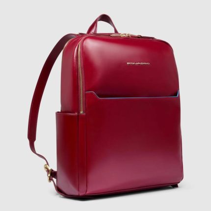 Piquadro Zaino donna rosso in pelle porta pc 14"