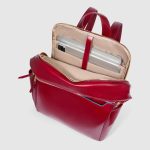 Piquadro Zaino donna rosso in pelle porta pc 14"