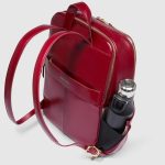 Piquadro Zaino donna rosso in pelle porta pc 14"
