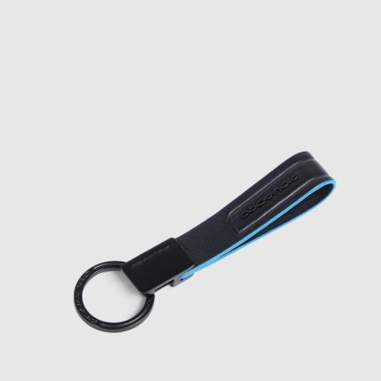 Piquadro Portachiavi nero in pelle Atlas