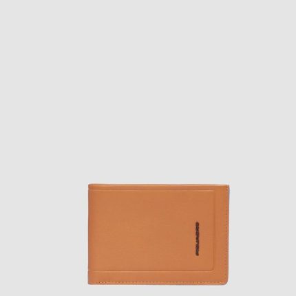 Piquadro Portafogli uomo arancione in pelle con porta documenti Atlas