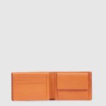 Piquadro Portafogli uomo arancione in pelle con porta documenti Atlas