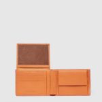 Piquadro Portafogli uomo arancione in pelle con porta documenti Atlas