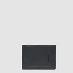 Piquadro Portafogli uomo nero in pelle con porta documenti Atlas