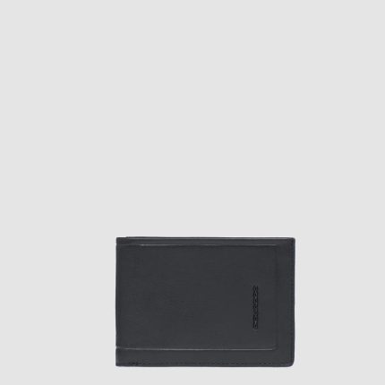 Piquadro Portafogli uomo nero in pelle con porta documenti Atlas