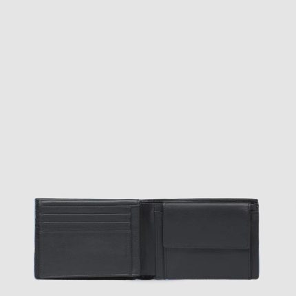 Piquadro Portafogli uomo nero in pelle con porta documenti Atlas