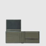 Piquadro Portafogli uomo verde in pelle con porta documenti Atlas