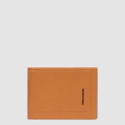 Piquadro Portafogli uomo arancione in pelle con portamonete Atlas