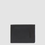 Piquadro Portafogli uomo nero in pelle con portamonete Atlas