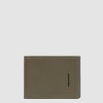 Piquadro Portafogli uomo verde in pelle con portamonete Atlas