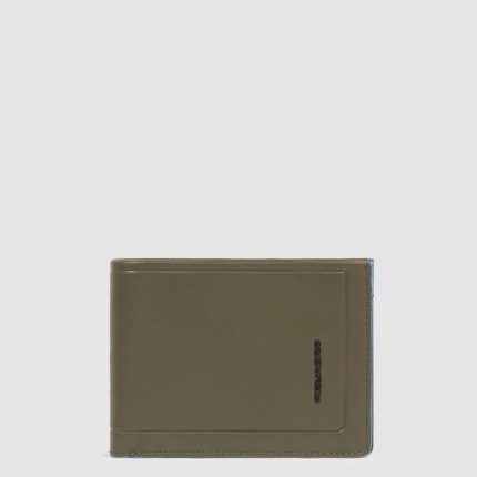 Piquadro Portafogli uomo verde in pelle con portamonete Atlas