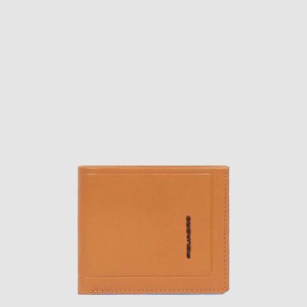 Piquadro Portafogli uomo arancione in pelle con porta documenti rimovibile Atlas