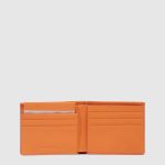 Piquadro Portafogli uomo arancione in pelle con porta documenti rimovibile Atlas