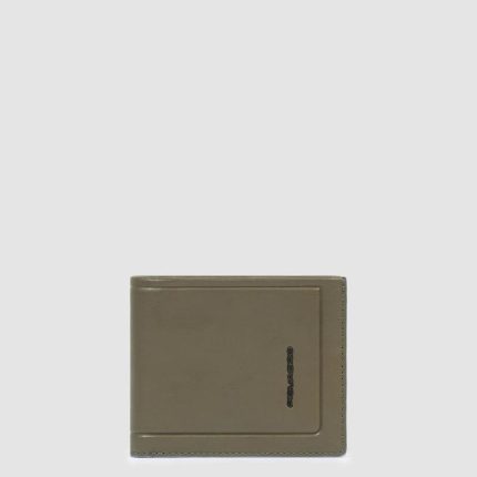 Piquadro Portafogli uomo nero in pelle con porta documenti rimovibile Atlas