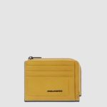 Piquadro Portamonete giallo in pelle con porta documenti e carte di credito Atlas