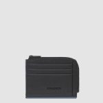 Piquadro Portamonete nero in pelle con porta documenti e carte di credito Atlas