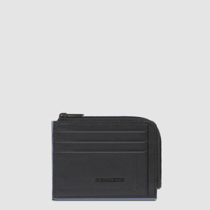 Piquadro Portamonete nero in pelle con porta documenti e carte di credito Atlas