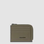 Piquadro Portamonete verde in pelle con porta documenti e carte di credito Atlas