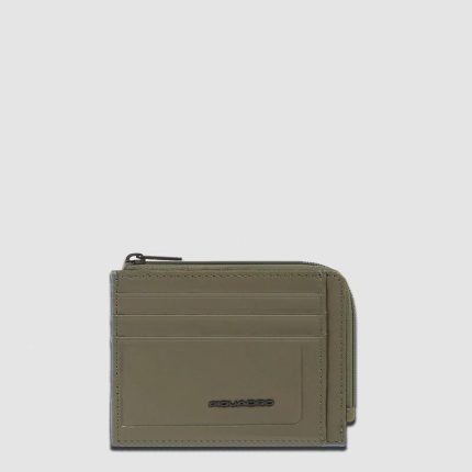Piquadro Portamonete verde in pelle con porta documenti e carte di credito Atlas