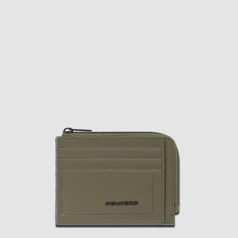 Piquadro Portamonete verde in pelle con porta documenti e carte di credito Atlas Piquadro Portamonete verde in pelle con porta documenti e carte di credito Atlas