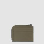 Piquadro Portamonete verde in pelle con porta documenti e carte di credito Atlas