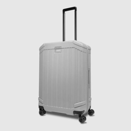 Piquadro Trolley medio rigido bianco in policarbonato a quattro ruote Pop