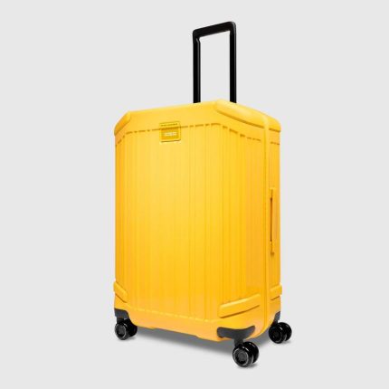 Piquadro Trolley medio rigido giallo in policarbonato a quattro ruote Pop
