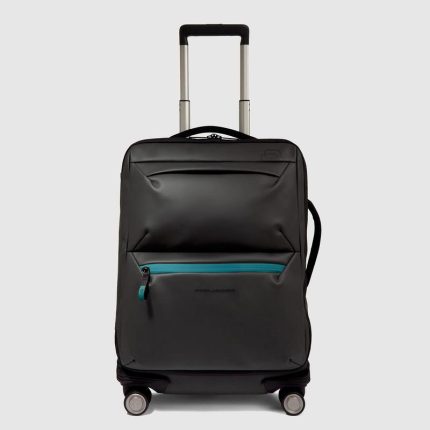 Piquadro Trolley da cabina a 4 ruote nero resistente all'acqua Corner 2.0