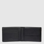 Piquadro Portafogli uomo nero in tessuto e pelle con porta documenti Orion